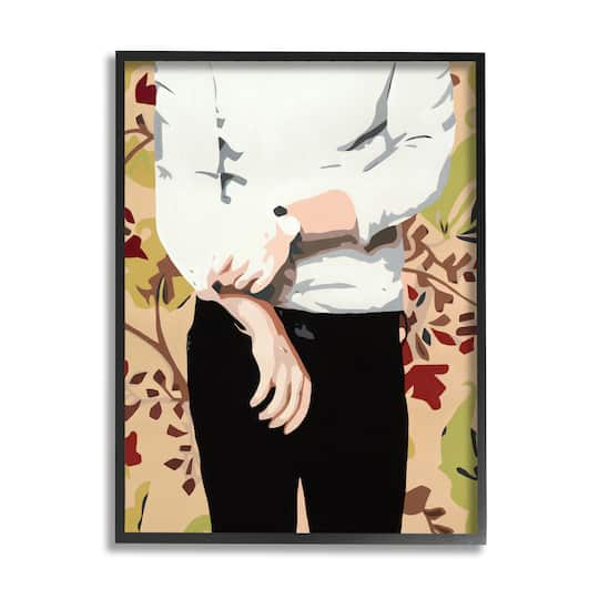 Stupell Industries Glam Man Rolling Up Sleeve Black Framed Wall Art